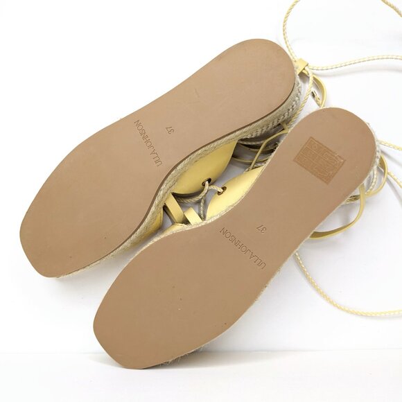 Ulla Johnson Imani Espadrilles Womens 7 Butter Yellow Flatform Casual Shoes - Picture 5 of 7